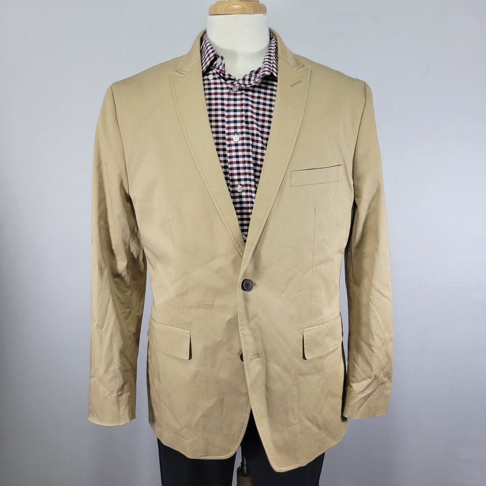 INC‎ International Concepts Men's Sport Coat Blazer Beige Cotton Blend XL